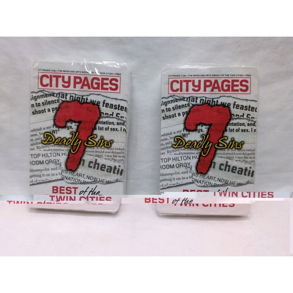 (2) 2009 City Pages 7 Deadly Sins Playing Card Decks